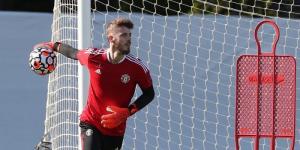 Manchester United goalkeeper David de Gea during a training session