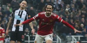 Edison Cavani celebrates his goal against Newcastle on December 27.