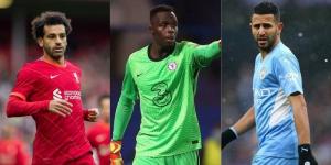 Mohamed Salah(Left), Edouard Mendy(Centre) and Riyad Mahrez(Right)