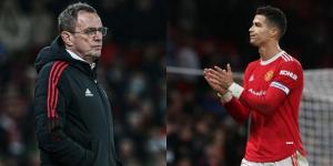 Manchester United interim manager Ralf Rangnick (left) and Christiano Ronaldo (right).