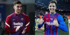 Barcelona players Ferran Torres(left) and Nico González(right)