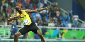 Usain Bolt posing in his signature celebration at the 2016 Olympic Games staged in Rio de Janeiro, Brazil.