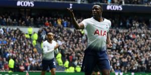 Victor Wanyama celebrates scoring a goal for Tottenham Hotspur in a past English Premier League match. 