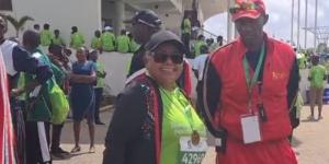 Former First Lady, Margaret Kenyatta poses for a photo during the 2022 Standard Chartered Marathon held on October 30, 2022, in Nairobi County. 