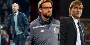 From left to right: Pep Guardiola, Jurgen Klopp and Antonio Conte.