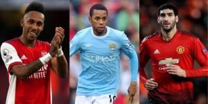 From left Pierre-Emerick Aubameyang, Robinho (centre) and Marouane Fellain (right).