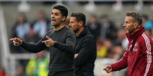 Arsenal manager Mikel Arteta In During Their 3-0 Loss To Newcastle on May 16 2022 At St James Park