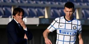 Tottenham Hotspurs manager Antonio Conte and Ivan Perisic at a past Inter Milan match.