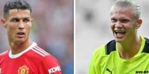 Manchester United's Cristiano Ronaldo (left) and new Manchester City Signee Erling Haaland. 