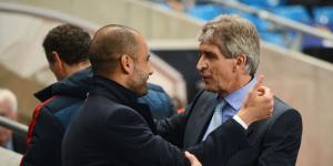 A side-by-side image of current Manchester City boss, Pep Guardiola (left) and his Real Betis counterpart, Manuel Pellegrini.