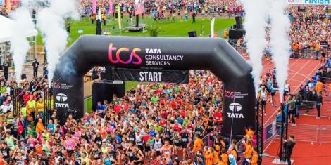Athletes taking part in the 2022 TSC Amsterdam Marathon on October 16, 2022 in the Netherlands.