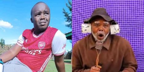 A collage image of Kenyan comedian Meshack Kiprop Biwott popularly known as Arap Uria.