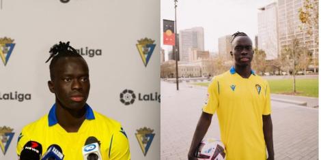 Awer Mabil during his unveiling in Spain on Friday June 24, 2022