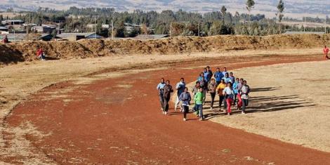 Athletes take part in a training session in Bekoji, Ethiopia.