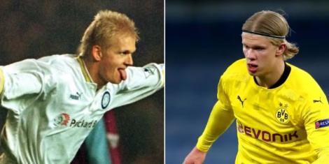 Former Manchester City player Alfie Haaland (left) and his son Erling Haaland