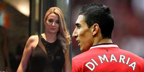 A collage image of Jorgelina Cardoso (L) and former Manchester United player Angel Di Maria (R).