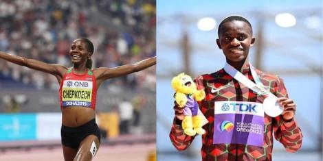 A collage image of Beatrice Chepkoech (L) and Stanley Mburu (R).