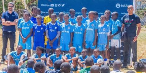 Cheza Sports Academy under 15 squad poses for a photo on February 2023 after winning the La Liga tournament.