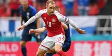 Christian Eriksen on the football pitch during a football match