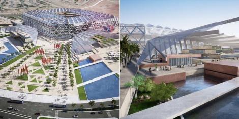 A model of the proposed multiplex sports arena in the airport district of Mwale Medical and Technology City (MMTC) in Kakamega County.
