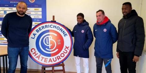 Third from right Feiswal Mohammed Bamkuu as he joins La Berrichonne de Châteauroux in France.