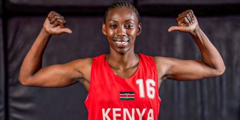 United States-based Kenyan basketball player Felmas Koranga poses for a photo.