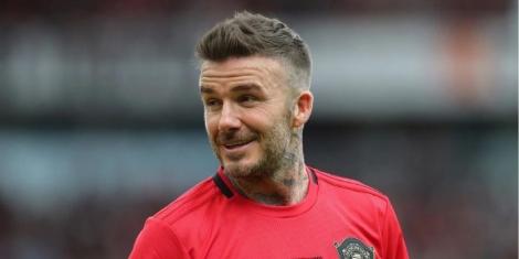 Former England Captain David Beckham in a Past Manchester United Legends Match