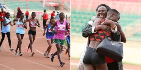 A collage image of Margaret Gati at Nyayo stadium on July 2, 2022.