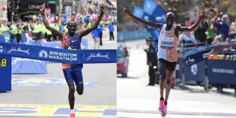Lawrence Cherono (left) and Geoffrey Kamworor (right)