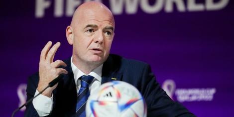 FIFA President Gianni Infantino addresses the media in a recent press conference. 