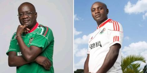 Collage image of ex-Radio Maisha presenter Hassan Mwana wa Ali (left) and his former colleague Stephen Mukangai (right). 