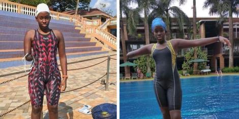 A collage image of Husnah Kukundakwe posing for a photo in Uganda.