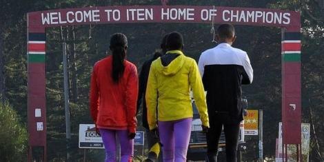 An undated photo of runners taking a walk in Iten town.