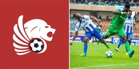 A collage image of Kenya Premier League logo and Gor Mahia and AFC Leopards players vying for the ball in a past match.