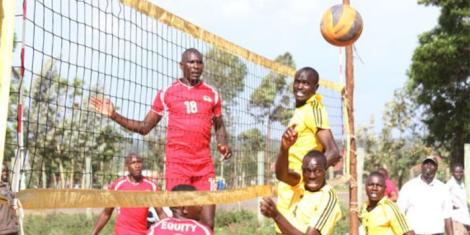 Players in action during a past Kenya Volleyball Federation league match.