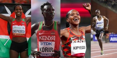 A collage image of some of the Kenyan runners expected to take part at the Wanda Diamond League final in Zurich from September 8.