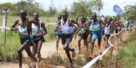 Kenyan athletes take part in the World Athletics Cross Country trials held on December 10, 2022 at the Prisons Training College in Ruiru.