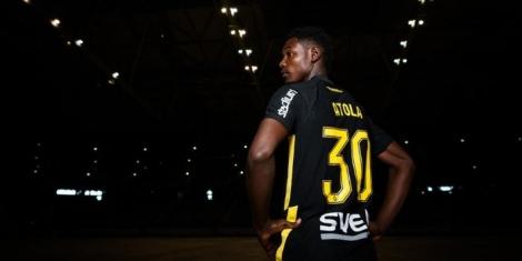 Harambee Stars and AIK striker Henry Meja.