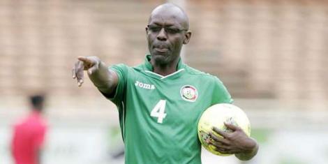 Musa Otieno issues instructions during a past Harambee Stars training session.