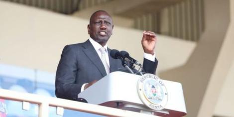 President William Ruto addresses Kenyans during the 2022 Jamhuri Day held at the Nyayo National Stadium on Monday, December 12.