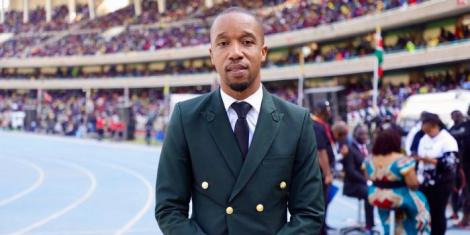 Citizen TV news presenter Rashid Abdalla poses for a photo at Kasarani Stadium on September 13, 2022.