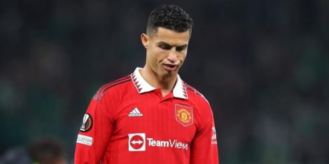Former Manchester United forward Cristiano Ronaldo reacts during a past match.