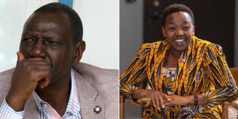 Collage image of President William Ruto (L) and his wife Rachel Ruto (R).