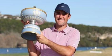 Scottie Scheffler Showcasing His Trophy After Becoming World Number One Golfer