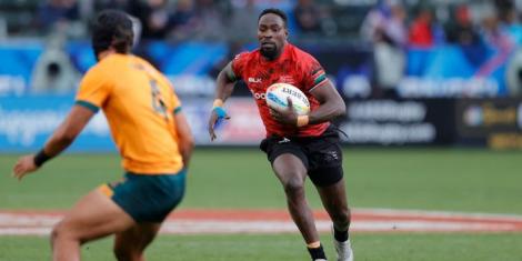 Shujaa captain Nelson in action against Australia during the Los Angeles 7s held in the United States on February 25, 2023. 