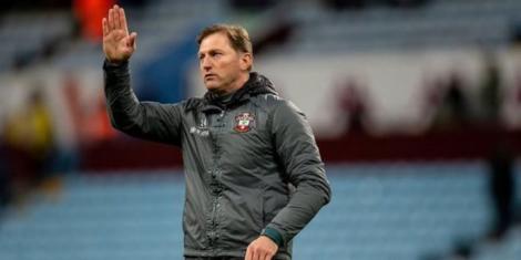 Former Southampton manager Ralph Hasenhuttl waves to the fans after a past Premier League match.