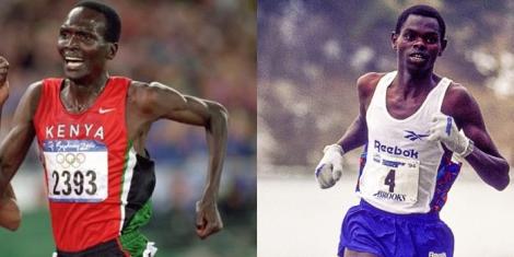 A collage image of Paul Tergat (L) and Daniel Komen (R).