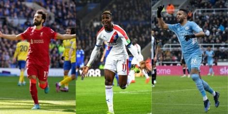 Mohamed Salah, Wilfred Zaha and Riyad Mahrez
