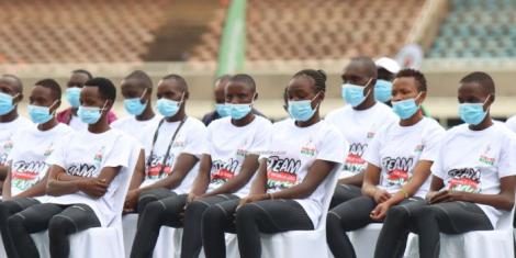 Kenya Under 20 athletes at a function in Nairobi before they departed to Cali, Colombia for the World Championships which kicks off on August 1, 2022.