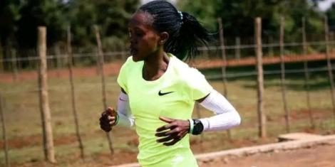 Faith Chepngetich Kipyegon taking part in a past training session.